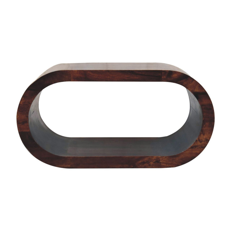 Solid Wood Floor Shelf Coffee Table With Shelf - Walnut