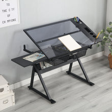 Load image into Gallery viewer, Adjustable Tempered Glass Drafting Printing Table With Chair
