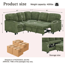 Load image into Gallery viewer, L-Shaped Sofa With Pull Out Sofa Bed With USB
