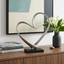 Load image into Gallery viewer, Raw Heart Sculpture - Silver / Black
