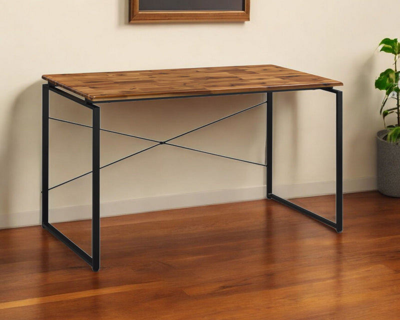47" x 22" x 28" Writing Desk - Brown And Black