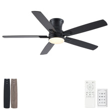 Load image into Gallery viewer, Mordern Flush Mount Ceiling Fan With Light And Remote Control
