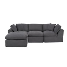 Load image into Gallery viewer, Corduroy Modular Sofa Chaise With Ottoman Toss Pillows (725209) - Dark Gray
