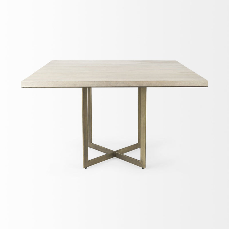Modern Square Wood And Dining Table - Off White