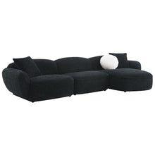 Load image into Gallery viewer, Lucifer - Sectional Sofa With 3 Pillows - Black Shimmer Chenille
