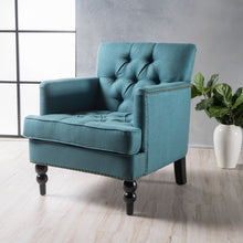 Load image into Gallery viewer, Harrison - Tufted Club Chair With Plush Cushion And Studded Trim - Dark Teal
