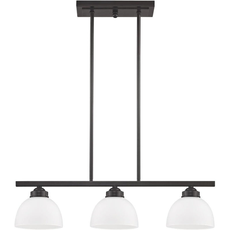 14'' Three-Light Dimmable Chandelier With Shades - Bronze