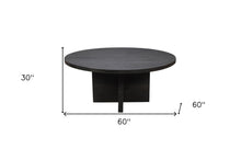 Load image into Gallery viewer, 60" Rounded Solid Wood Pedestal Base Dining Table - Gray
