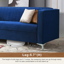 Load image into Gallery viewer, [VIDEO provided] [New] 77.3*32&quot; Mid Century Velvet Sofa,2-3 Seater Modern Couch, Exquisite Loveseat with Vertical Striped Decoration and Metal Legs for Living Room,Bedroom,Apartment,Office,2 Colors
