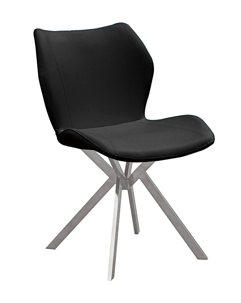 Upholstered Dining Side Chairs (Set of 4) - Black / Silver