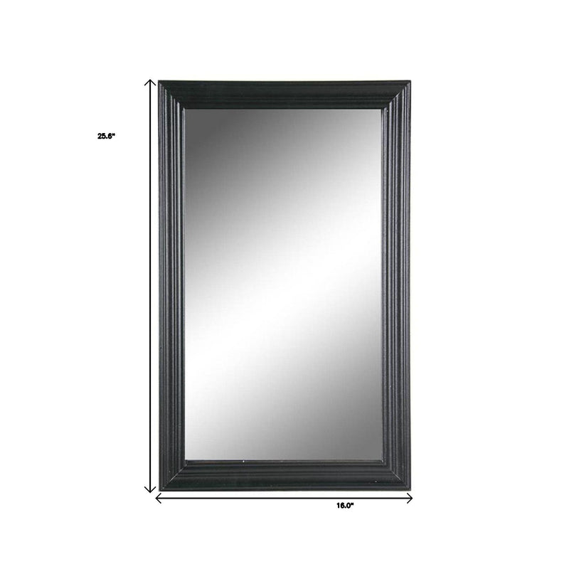 26" Beveled Lines Framed Accent Mirror - Black
