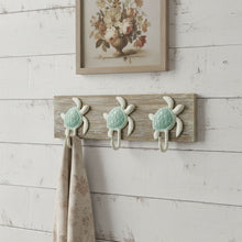Load image into Gallery viewer, Coastal Sea Turtle Three Hook Coat Hanger - Brown
