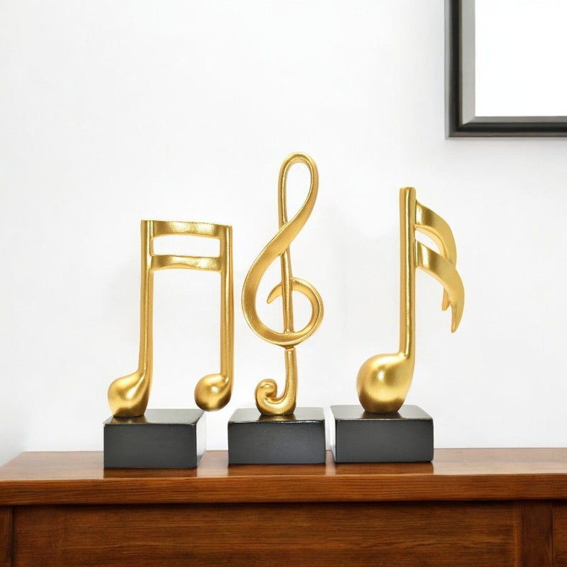 Music Tabletop Sculpture (Set of 3) - Gold