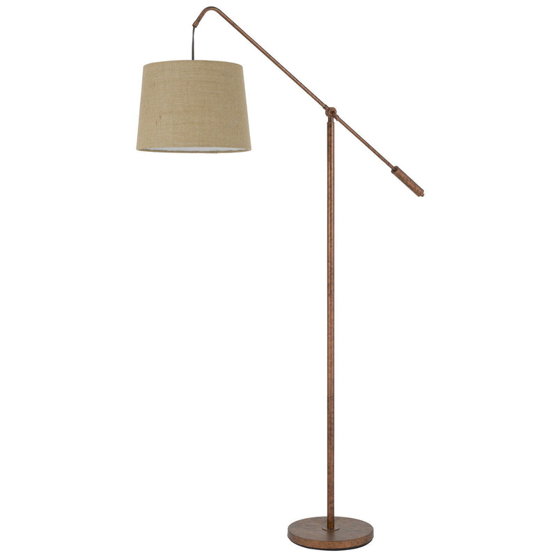 Adjustable Traditional Shaped Floor Lamp With Rust Drum Shade - Rust
