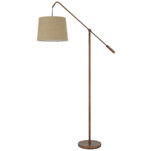 Load image into Gallery viewer, Adjustable Traditional Shaped Floor Lamp With Rust Drum Shade - Rust
