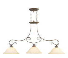 Load image into Gallery viewer, 27" Three Light Metal Dimmable Chandelier With Shades - Bronze / Cream
