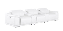 Load image into Gallery viewer, 134" Leather Reclining USB Sofa - White
