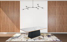 Load image into Gallery viewer, Ceramic Wood Pedestal Base Dining Table - White / Black
