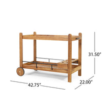 Load image into Gallery viewer, Bar Cart With Wine Bottle Holders, - Black
