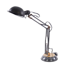 Load image into Gallery viewer, Metal Desk Table Lamp With Black Bowl Shade - Black

