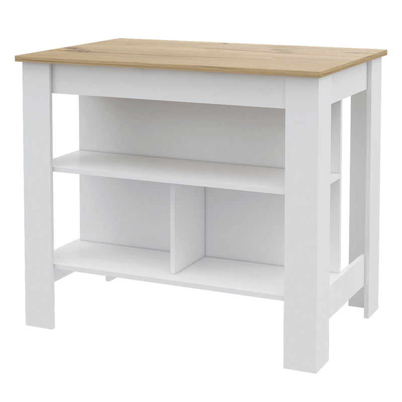 41" Kitchen Island With Storage - White