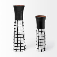 Load image into Gallery viewer, Abstract Cylinder Table Vase (397551) - Black / White
