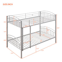 Load image into Gallery viewer, Twin Over Twin Metal Bunk Bed,Divided into Two Beds(Silver){OLD SKU:MF280424AAN}
