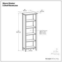 Load image into Gallery viewer, Warm Shaker - 5 Shelf Bookcase
