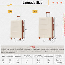 Load image into Gallery viewer, 2 Piece Luggage Set With Bags Expanable Spinner Wheels ABS Lightweight Suitcase With Tsa Lock 20" / 24"
