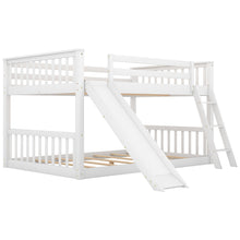 Load image into Gallery viewer, Full over Full Bunk Bed with Convertible Slide and Ladder, White
