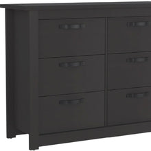 Load image into Gallery viewer, Wood Six Drawer Double Dresser For Bedroom - Black
