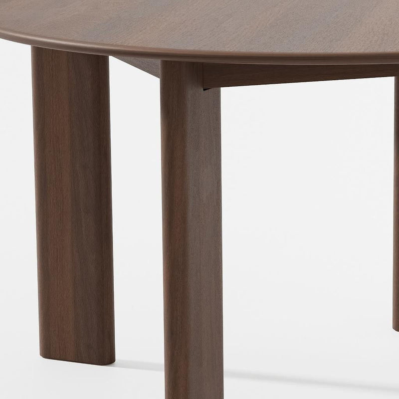 51" Solid Wood Round Top Dining Table - Brown