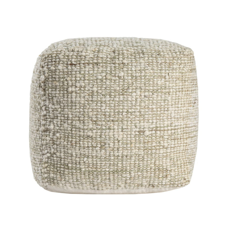 Upholstery Striped Pouf Ottoman - Ivory