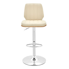 Load image into Gallery viewer, Faux Leather And Steel Swivel Adjustable Height Bar Chair - Cream / Silver
