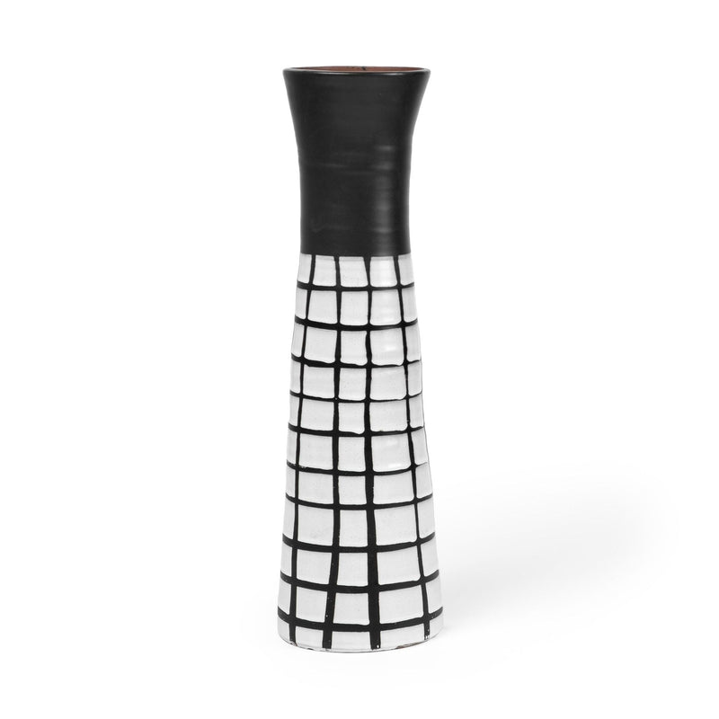 Abstract Cylinder Table Vase (397550) - Black / White