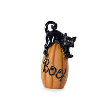Load image into Gallery viewer, Poly Halloween Cat Figurines (Set of 3) - Black / Orange
