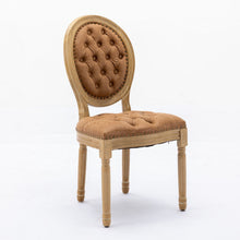 Load image into Gallery viewer, French Style Solid Wood Frame Antique Painting, Hand-Pulled Buckle Decoration Artificial Dining Chair With Nailhead Trim, Wood Legs
