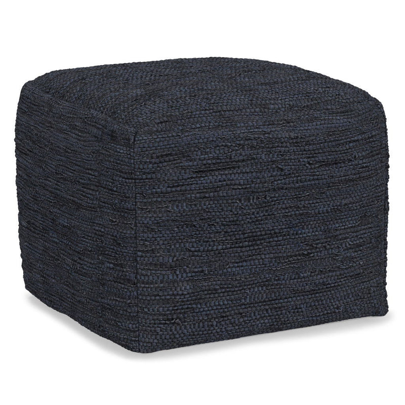 Pouf Ottoman Leather - Blue