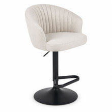 Load image into Gallery viewer, Adjustable Swivel Bar Stool With Upholstered Seat - Beige
