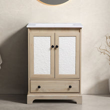 Load image into Gallery viewer, Bathroom Vanity With Basin, 1 Drawer Free Standing Storage - Brown
