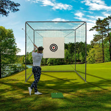Load image into Gallery viewer, Golf Practice Net Cage With Metal Frame Hitting Net Kit Indoor Outdoor - Black
