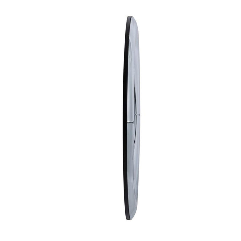 32" Round Curved Frame Accent Mirror - Silver
