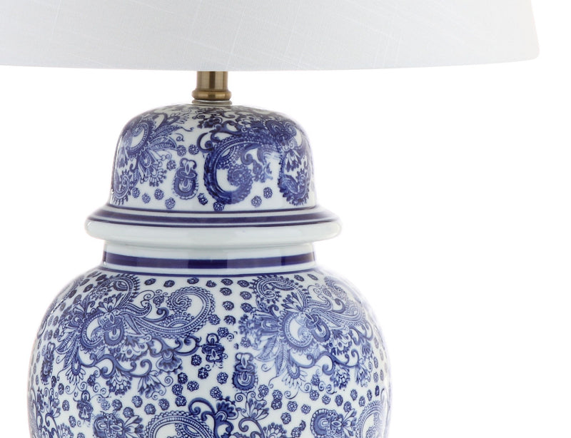 30" Novelty Table Lamp With Drum Shade - Blue