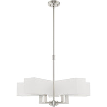 Load image into Gallery viewer, 21" Five-Light Dimmable Chandelier With Shades - Nickel
