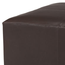 Load image into Gallery viewer, Plywood Genuine Leather Cocktail Ottoman - Brown
