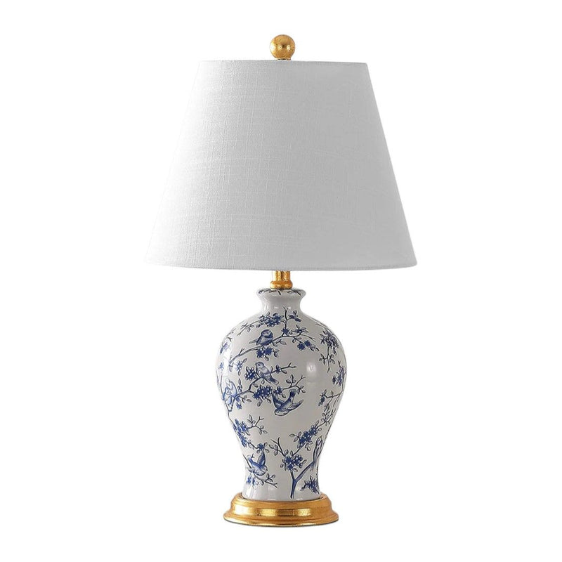 24" Urn Table Lamp With Empire Shade - Blue