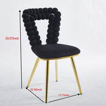 Load image into Gallery viewer, Modern Chair With Iron Tube Legs, Soft Cushions And Comfortable Backrest, Suitable For Dining Room, Living Room, Cafe, Hairball Back
