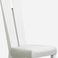 Load image into Gallery viewer, Upholstered Faux Leather Ladder Back Dining Side Chairs (Set of 2) - White
