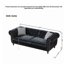 Load image into Gallery viewer, Chesterfield 3 And 2 Seater Upholstery Sofa With Roll Armrest &amp; Nailhead Fabric Couch
