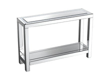 Load image into Gallery viewer, 47" Mirro Glass And Faux Crystals Console Table With Shelf - Silver
